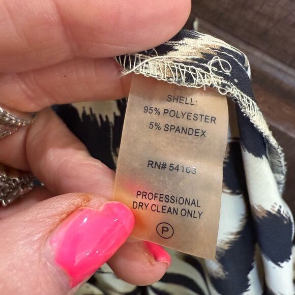 Calvin Klein Black and Cream Animal Print Mini Dress - Picture 5 of 9